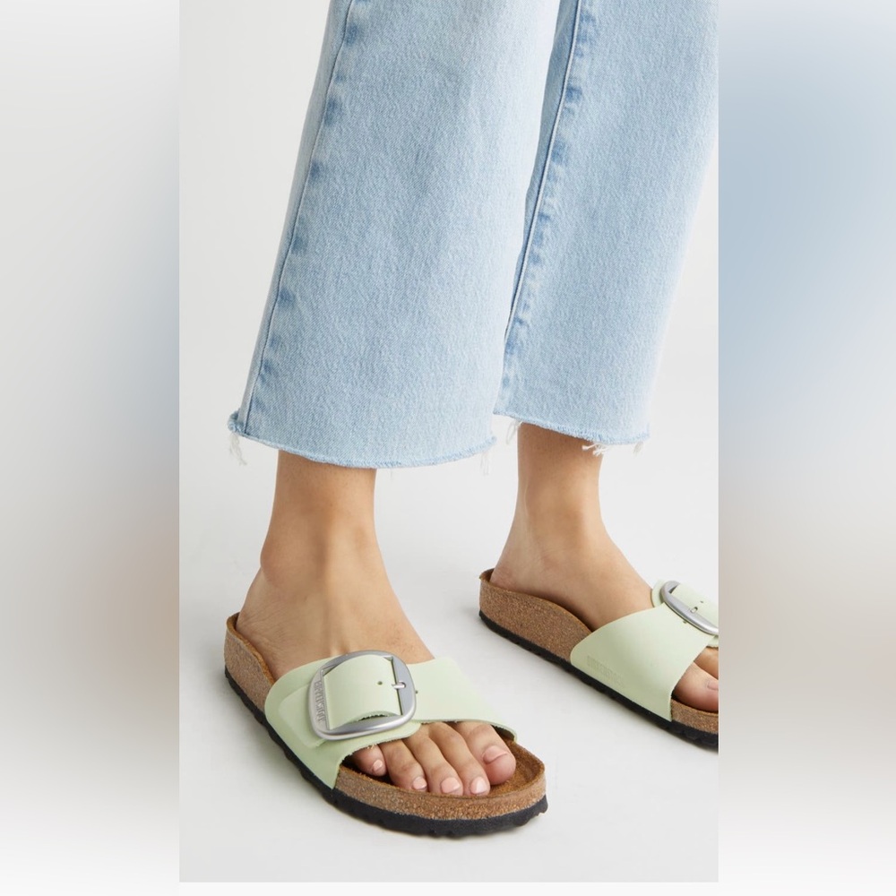 Birkenstock Madrid Big Buckle Slide Sandal 9-9.5 Green